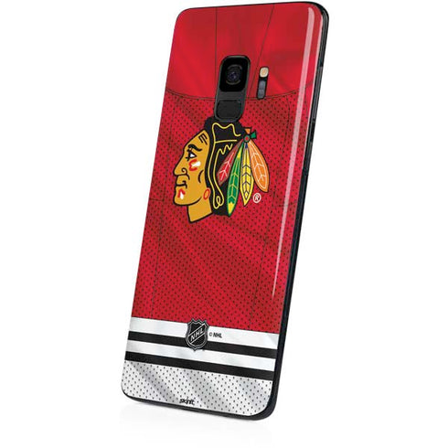 NHL Blackhawks Red Stripes Galaxy S9 Skin